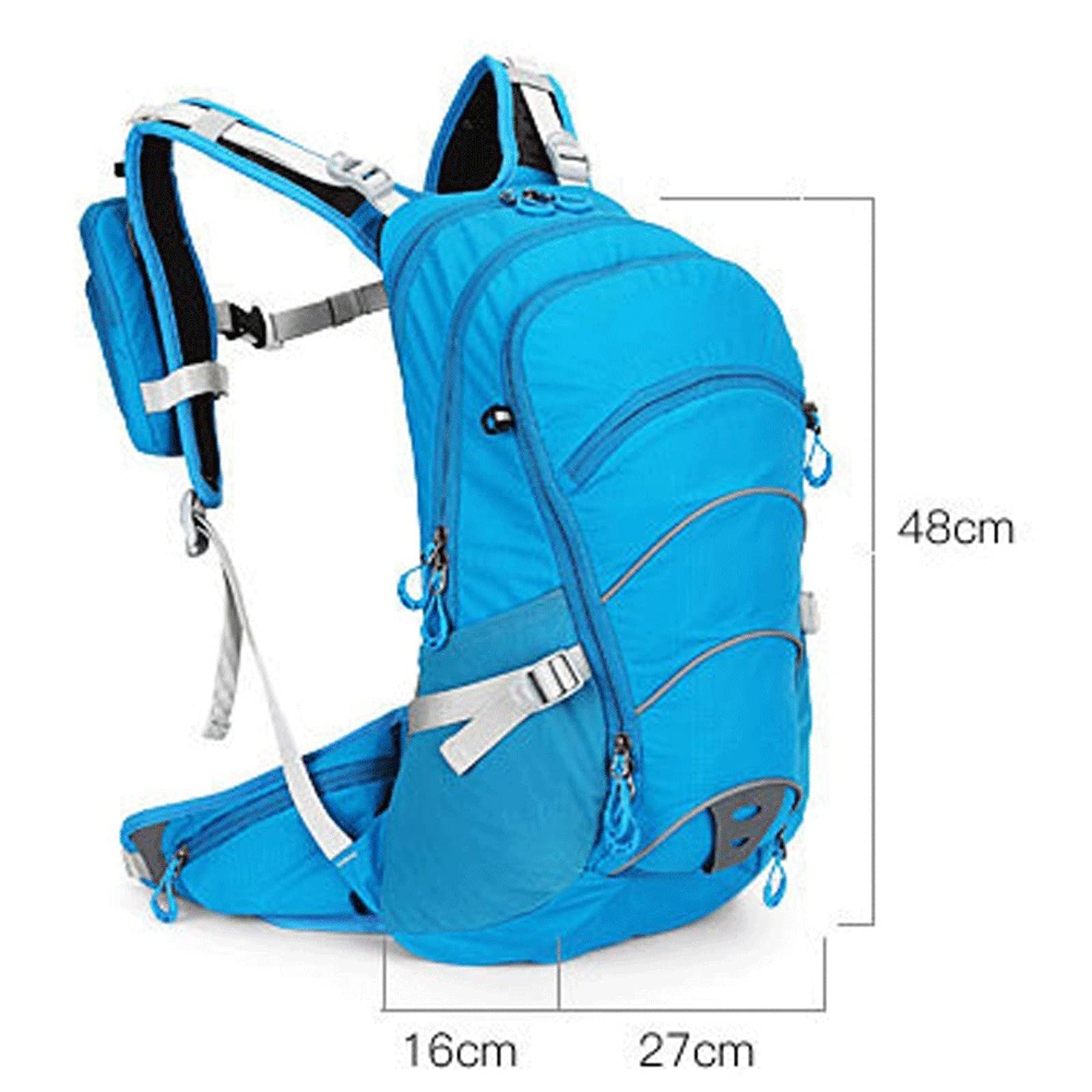 Zaino da Viaggio con Staffa da 20 Litri, Zaino da Ciclismo, Borsa Sportiva, Zaino da Campeggio Impermeabile con Copertura Antipioggia (Nero)