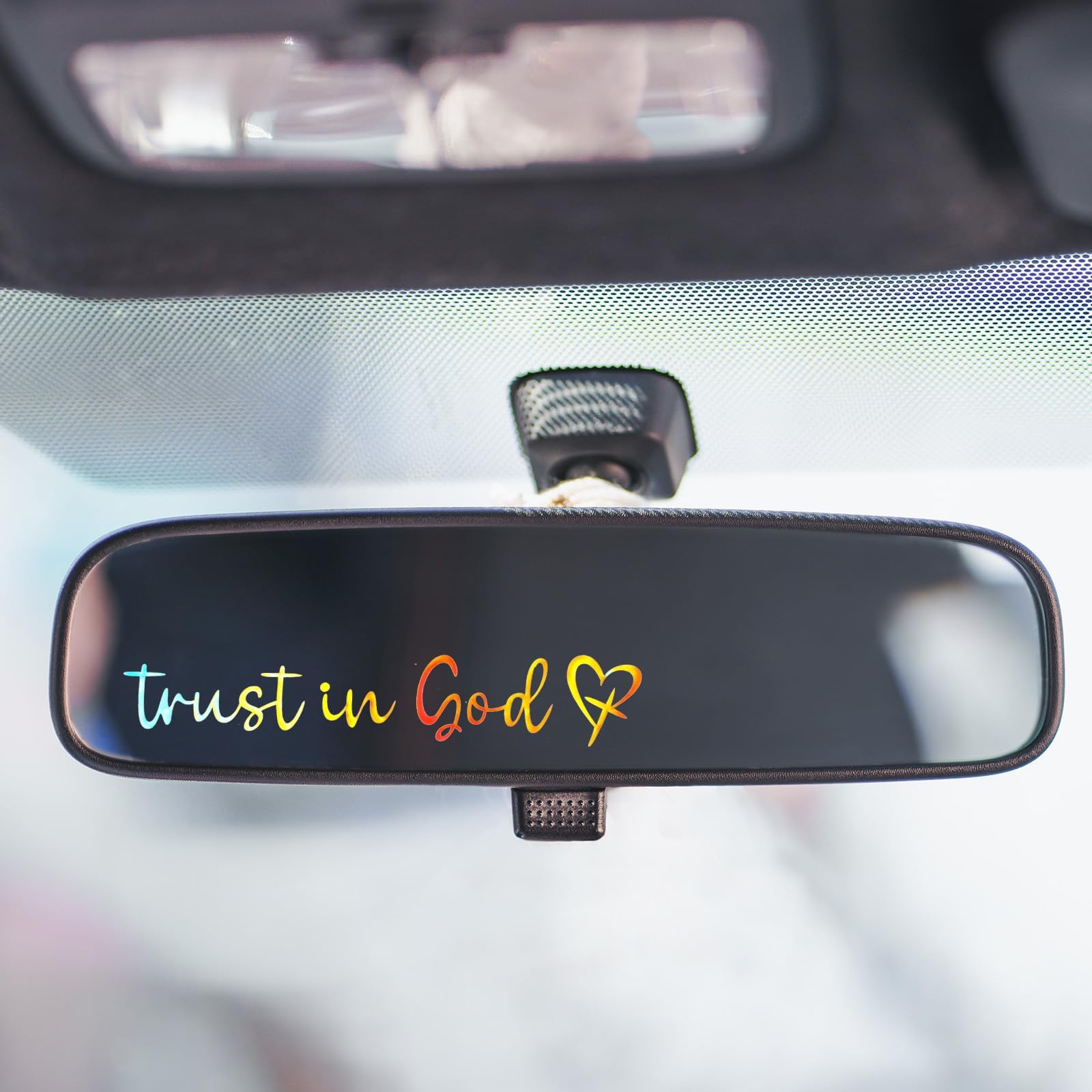 8 Pcs Car Mirror Sticker Trust in God Rearview Mirror Sticker Cute Funny Decals Decor Auto Window Accessories for Women Men Bottle