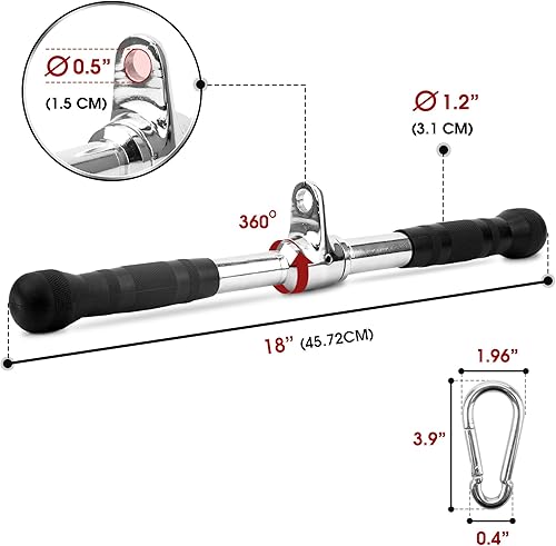 Miniatura 3 de Yes4All Cable Machine Attachment, Double D Handle & Tricep Rope Cable Attachment, Weight Machine Accessories Load 880 LB for Home Gym