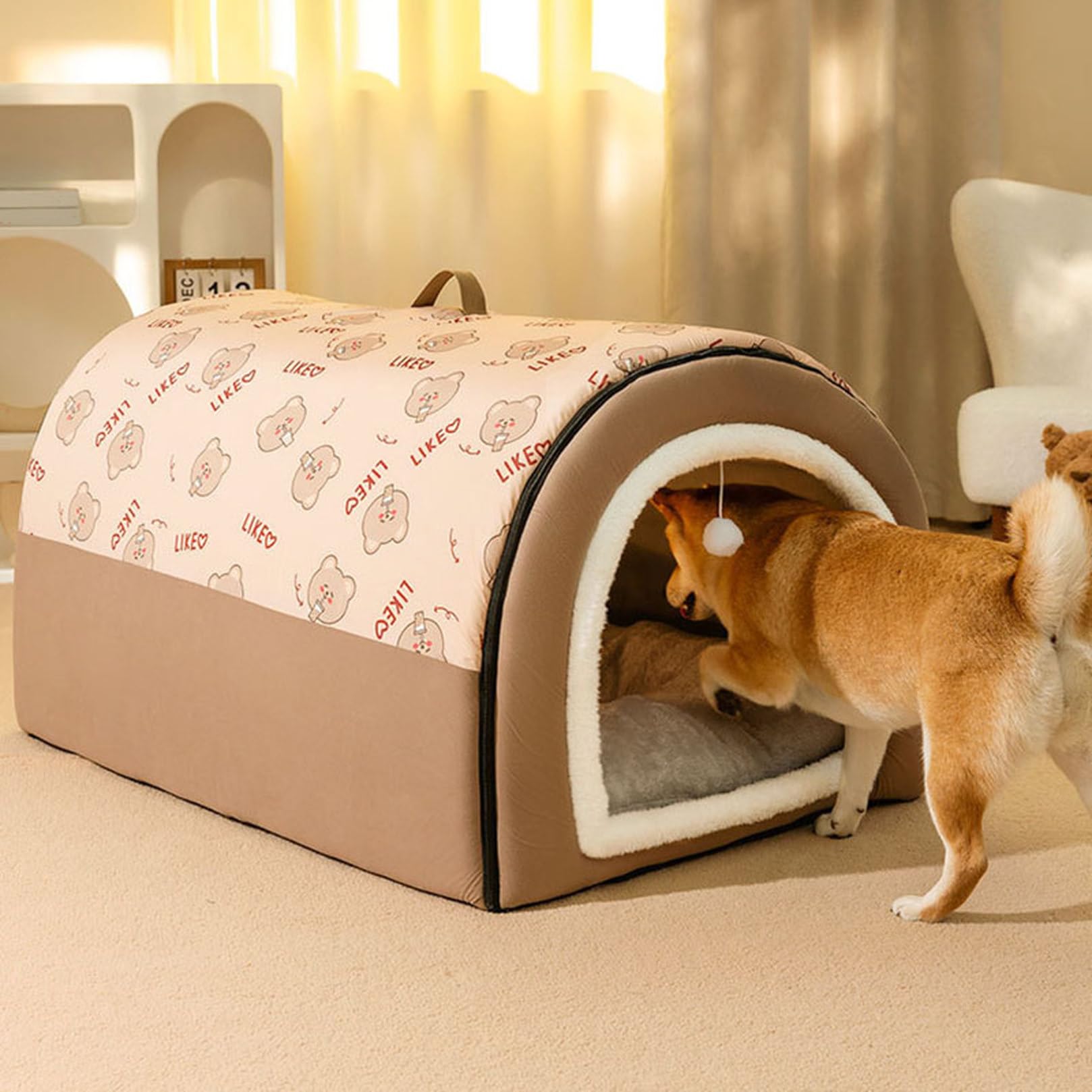 Amazon | [JUI3N] 犬 猫 ベッド ドーム 90*65cm ハウス マット ペット