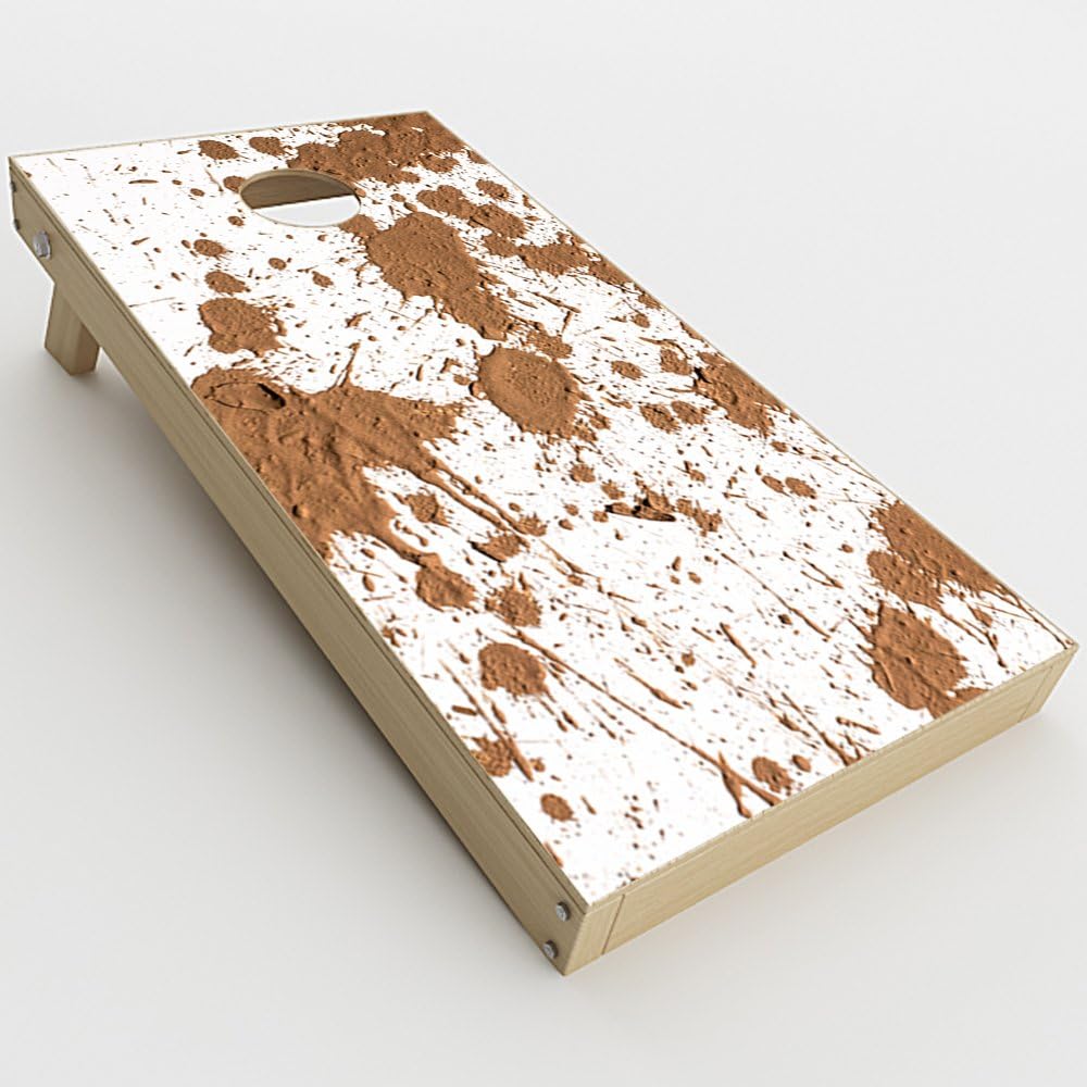 Skin Decal Vinyl Wrap for Cornhole Game Board Bag Toss (2xpcs.) Skins Stickers Cover/Mud Splatter Dirty Dirt