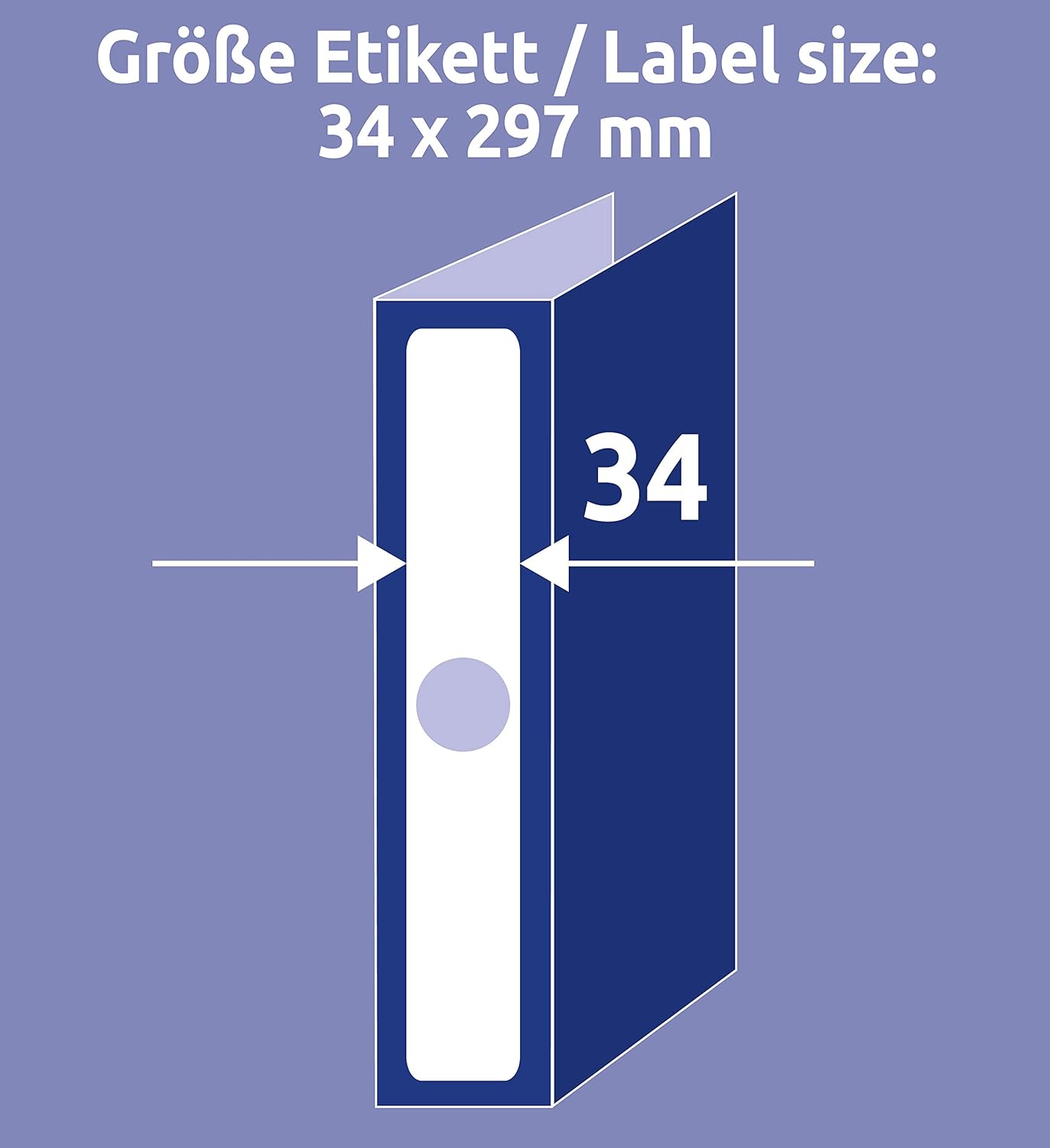 Avery Zweckform L4756-25 Folder Labels Suspension File Labels Long Narrow e.g. Leitz Elba Falken 34 x 297 mm 25 Sheets
