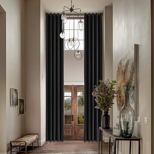Macochico Cortinas opacas de terciopelo extra largas con ojales, cortinas de oscurecimiento de habitación, cortinas con aislamiento térmico para