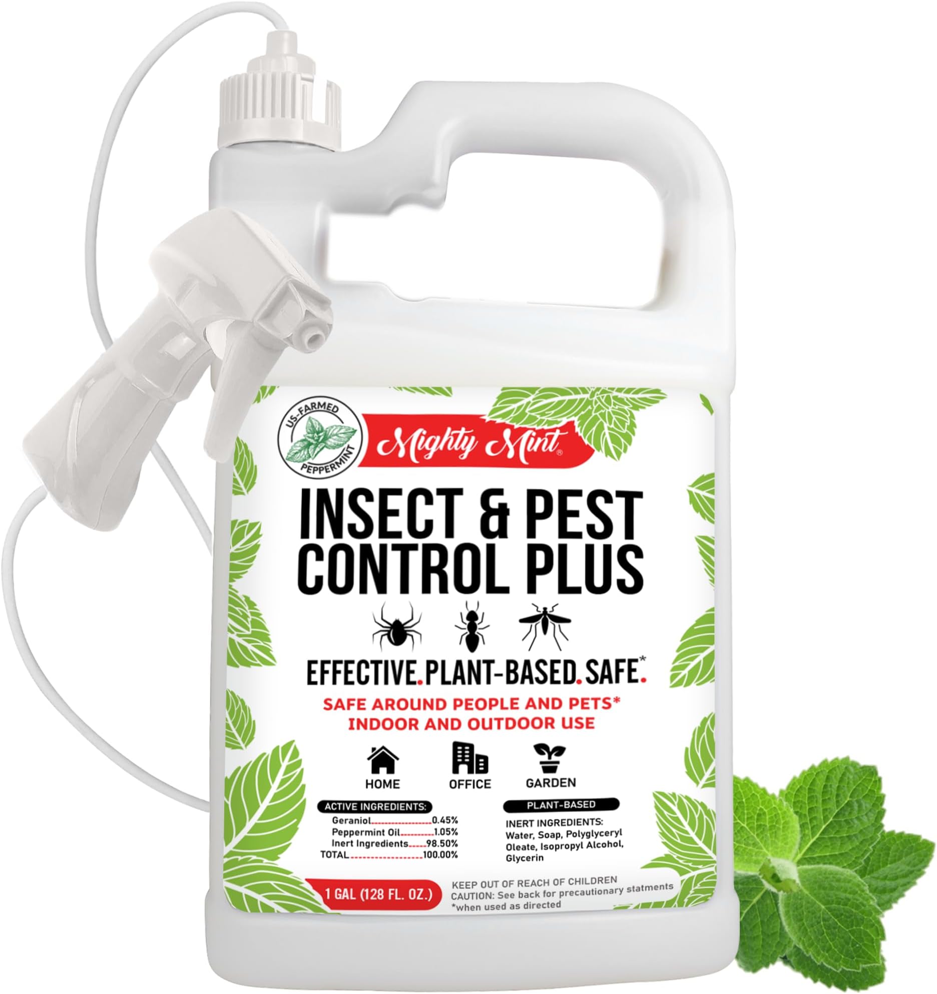 Mighty Mint Insect & Pest Control Plus – Natural Mint Oil Insect Killer Spray, 1 Gallon
