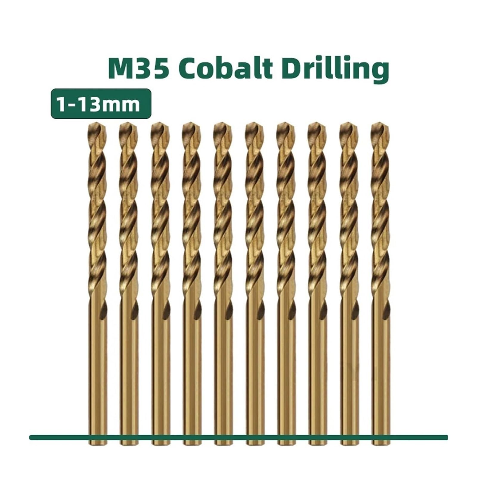 Zestaw 5 wierteł kobaltowych HSS M35, bity skręcane ze stali szybkotnącej do metalu, stali nierdzewnej i metali twardych(8.6mm)