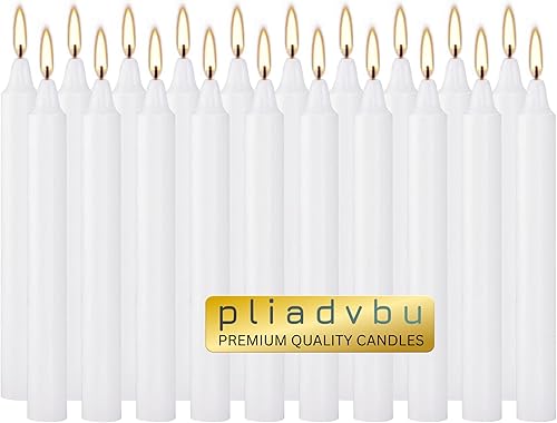 Miniatura 2 de Velas blancas de Navidad, 20 unidades, para árbol de Navidad, decoraciones de carrusel de pirámide, velas de meditación de ritualaltar sin perfume,