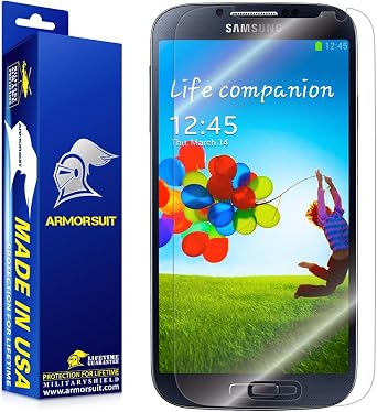 ArmorSuit MilitaryShield Screen Protector for Samsung Galaxy S4 - [Max Coverage] Anti-Bubble HD Clear Film