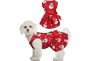 Large Dog Christmas Dress for Girl Snowman Stretchy Dress