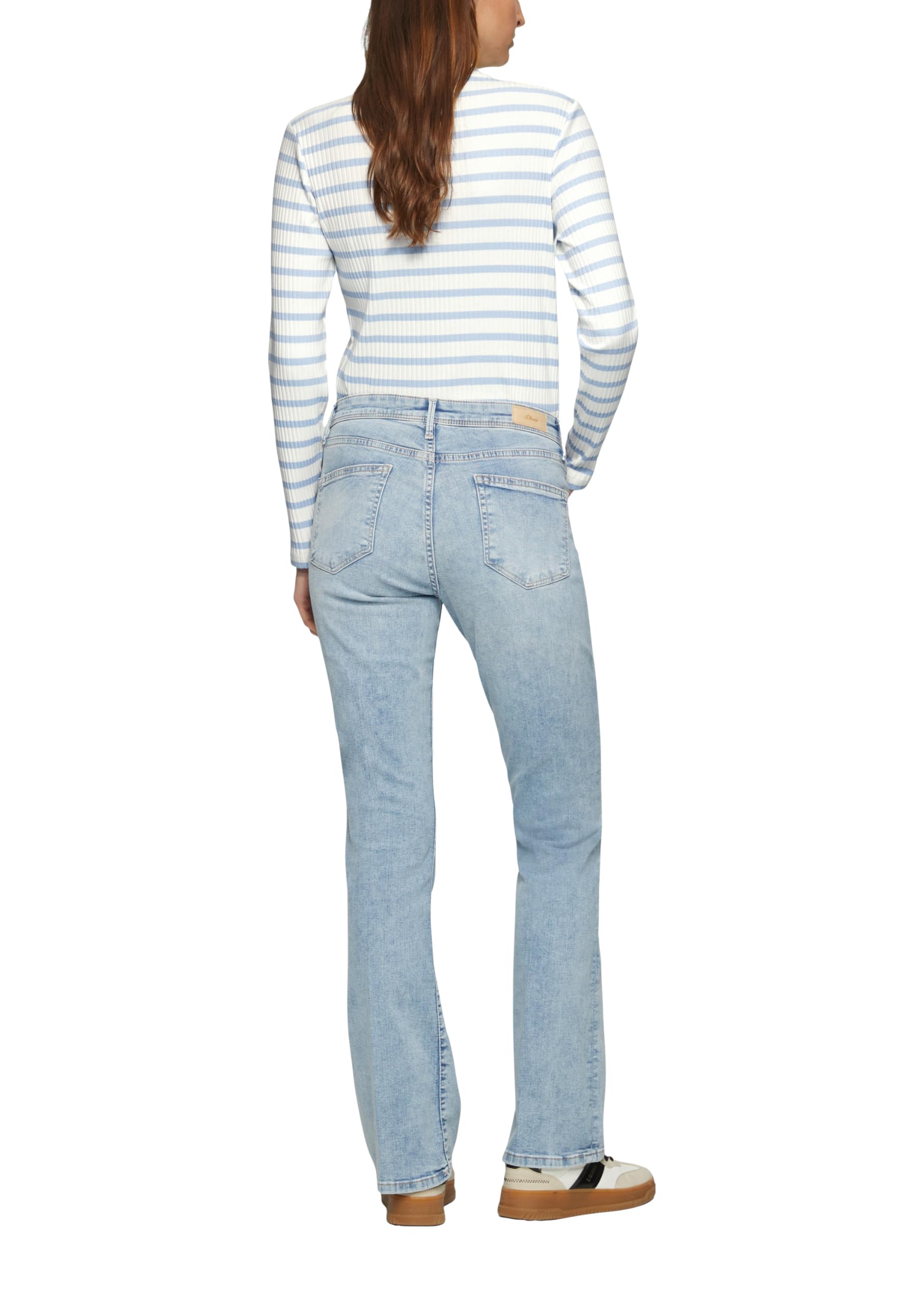 s.Oliver Damen 2157894 Langarmshirt mit Rippstruktur