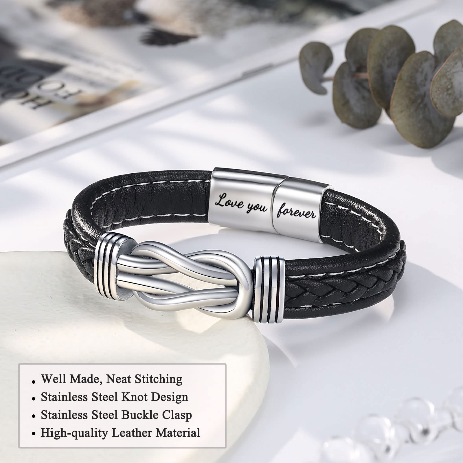 To My Son/Grandson/Nephew Bracelet, Gifts for Teens Boys Men Inspirational Bracelet for Birthday Confirmation Graduation Back to School Christmas Gifts