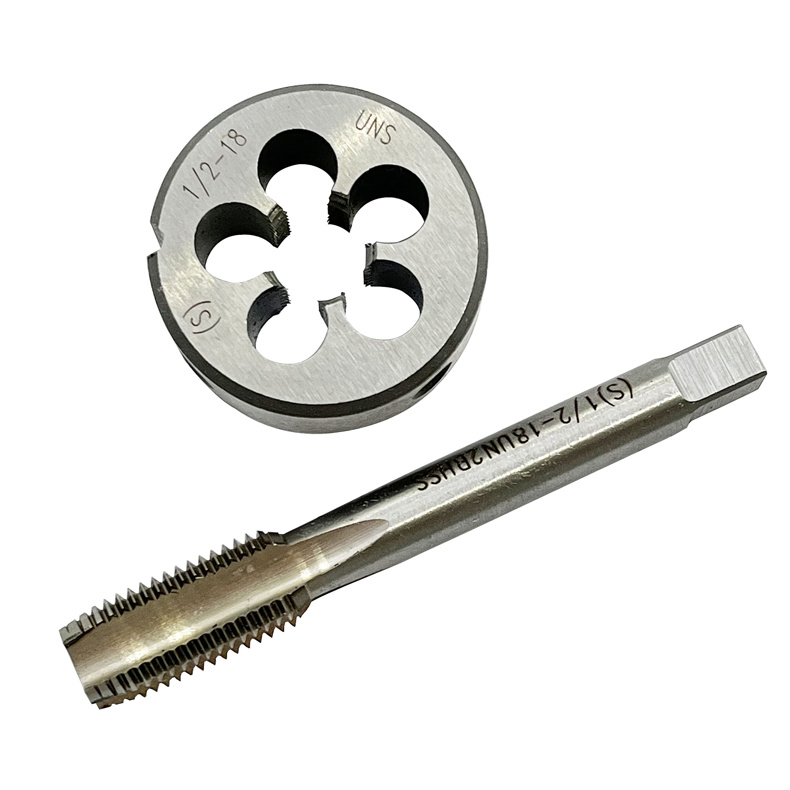 ASZLBYM1/2-18 HSS Tap and Die Set, US Machine Tap and UNS Round Tap Set Right Hand