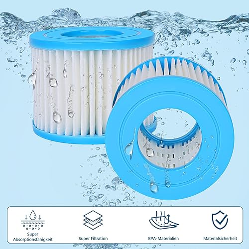 Miniatura 4 de Cartucho tipo , reemplazo de filtro de spa, Lay-Z-Spa, filtros para bañera de hidromasaje Coleman SaluSpa 90352E 58323, paquete de 6