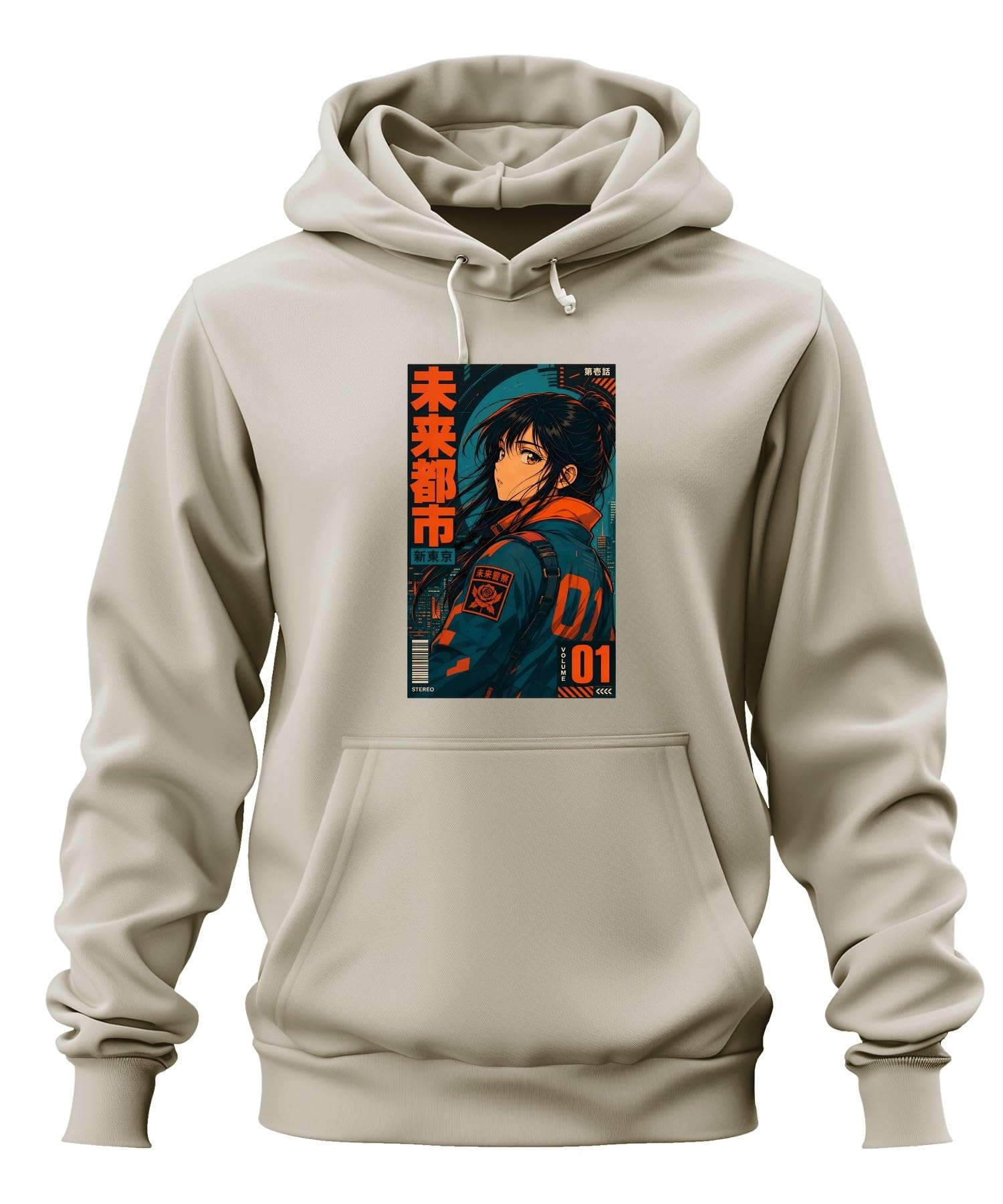 Anime Girl Cyberpunk Future Japan Y2K bluza z kapturem
