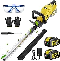 Gisam 22" Cordless Hedge Trimmer: 2x4.0Ah Batteries, SK5 Dual Blades, 180° Rotating Handle, Lightweight 4.1lbs for Easy Yard Trimming