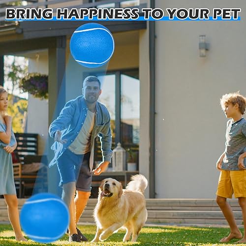 Miniatura 6 de EXPAWLORER Pelotas de tenis gigantes para perros, 2 pelotas de juguete para perros grandes de 9.5 pulgadas, cumpleaños de perro, pelota de tenis