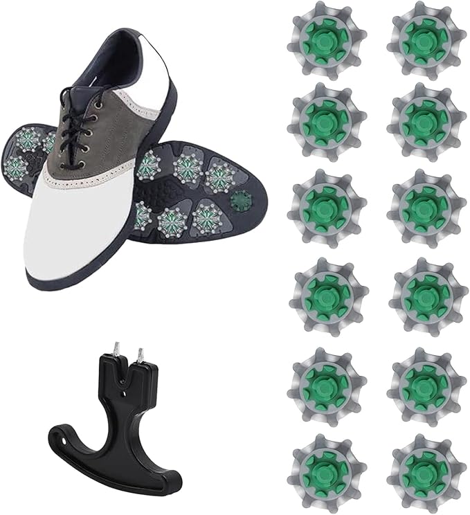 12 Pcs Spikes - Golf Shoe Spikes With Strong Grip, Stability And Ease ...