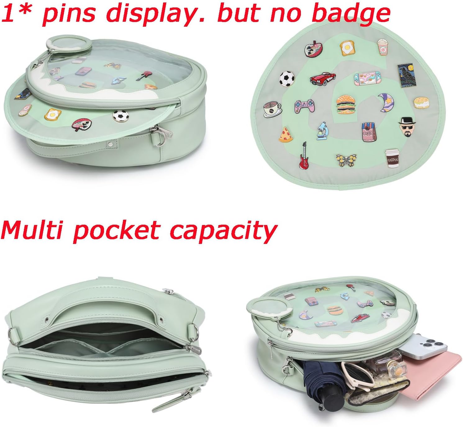 CHERRY SAUCE Ita Bag Multi-Purpose Backpack Crossbody Satchel Purse Kawaii Pin Display - Image 5