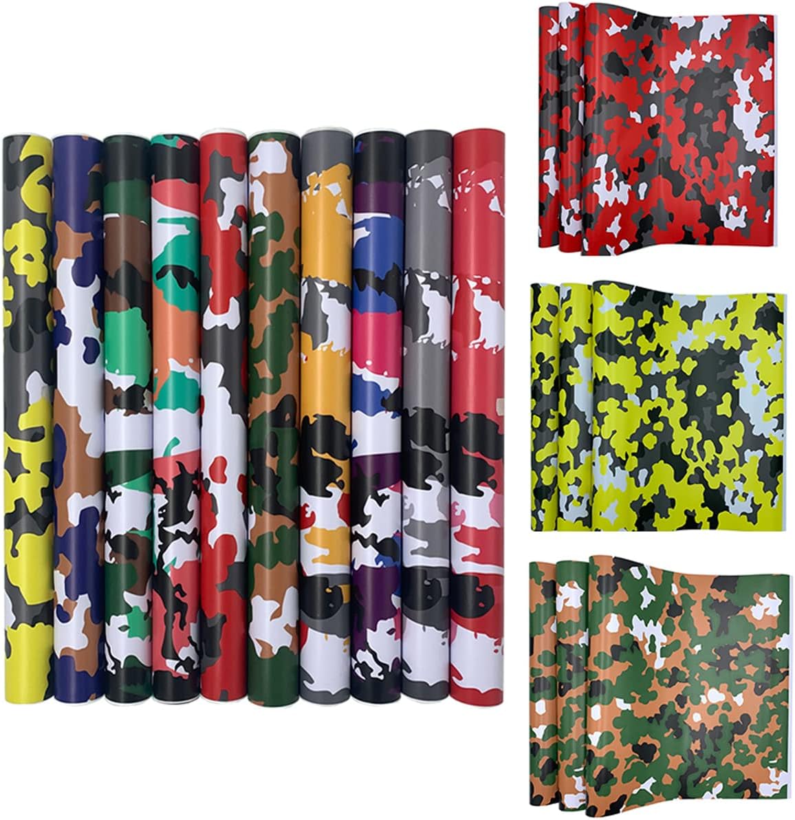 50cm x 200cm Camouflage Wrap Car Vinyl Wrap Self-Adhesive Bubble Free Film Sheets for Motorcycles, Cars, Laptop