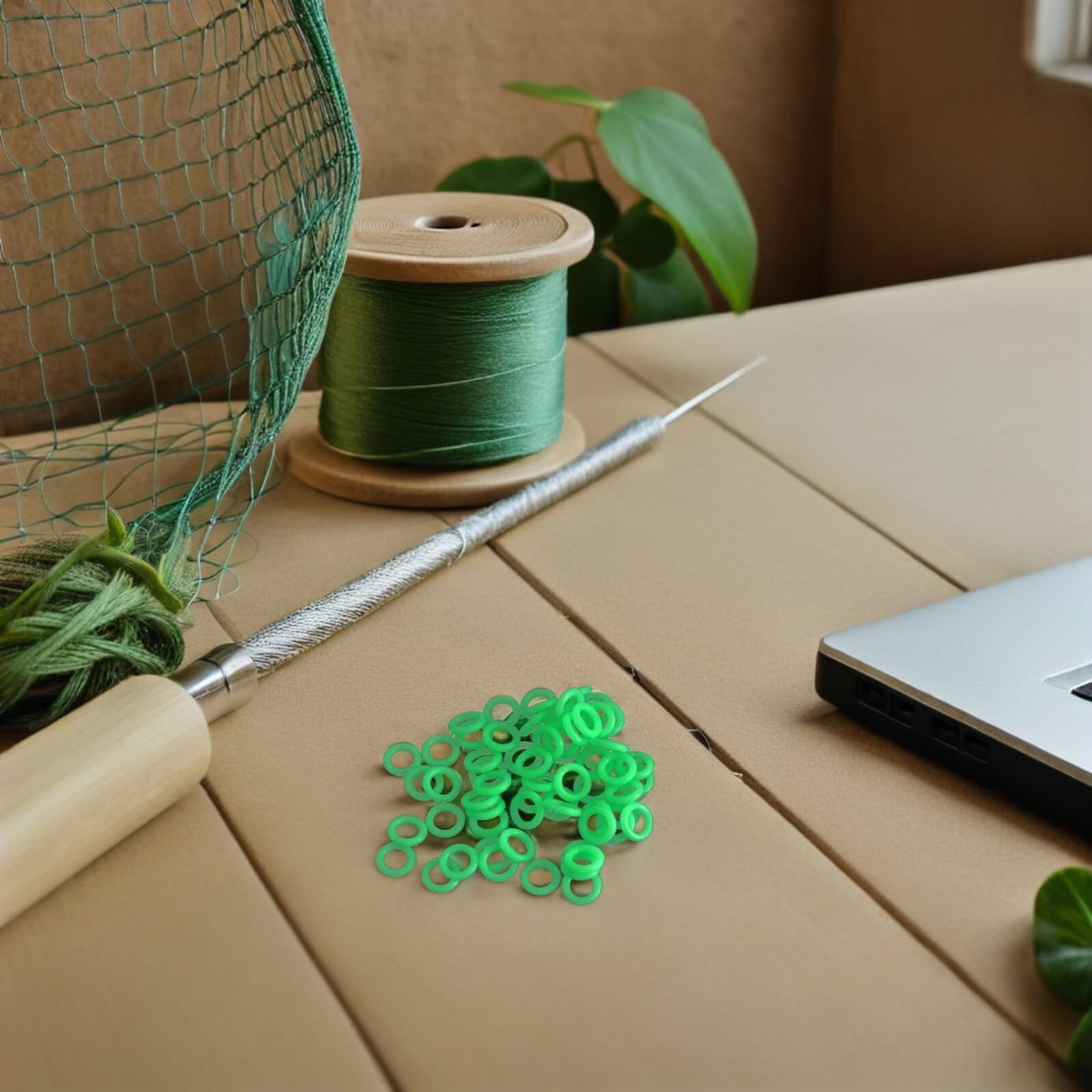 Anneaux de Piquet de Tente Vert, 100 Pièces en Plastique pour Camping