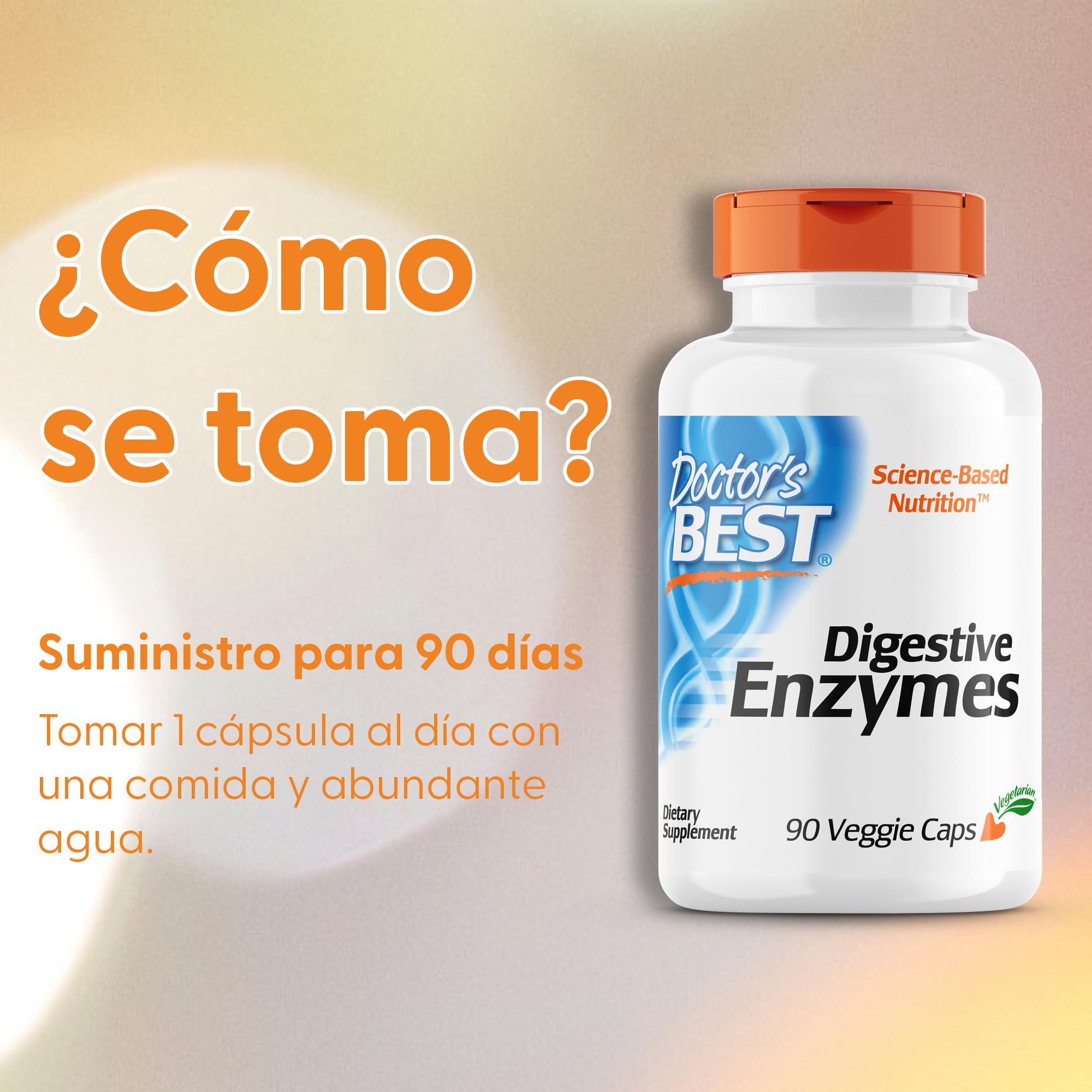 Doctor's Best, Digestive Enzymes (Enzimas Digestivas), 90 Cápsulas vegetarianas, Mezcla de Enzimas, Probadas en Laboratorio, Sin Gluten, Sin Soja, no GMO
