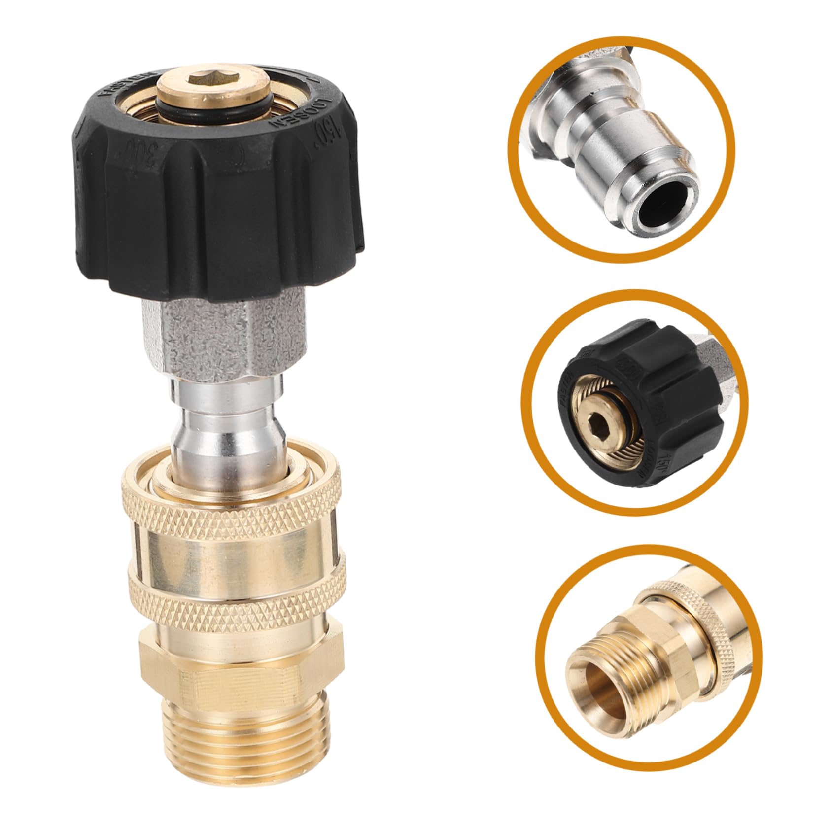 UPKOCH 4 Juegos De Adaptadores De Varilla Macho Arandela Rápida Conector De Puntas De Función Adaptador De Corriente Accesorios para Jardín Latón Dorado