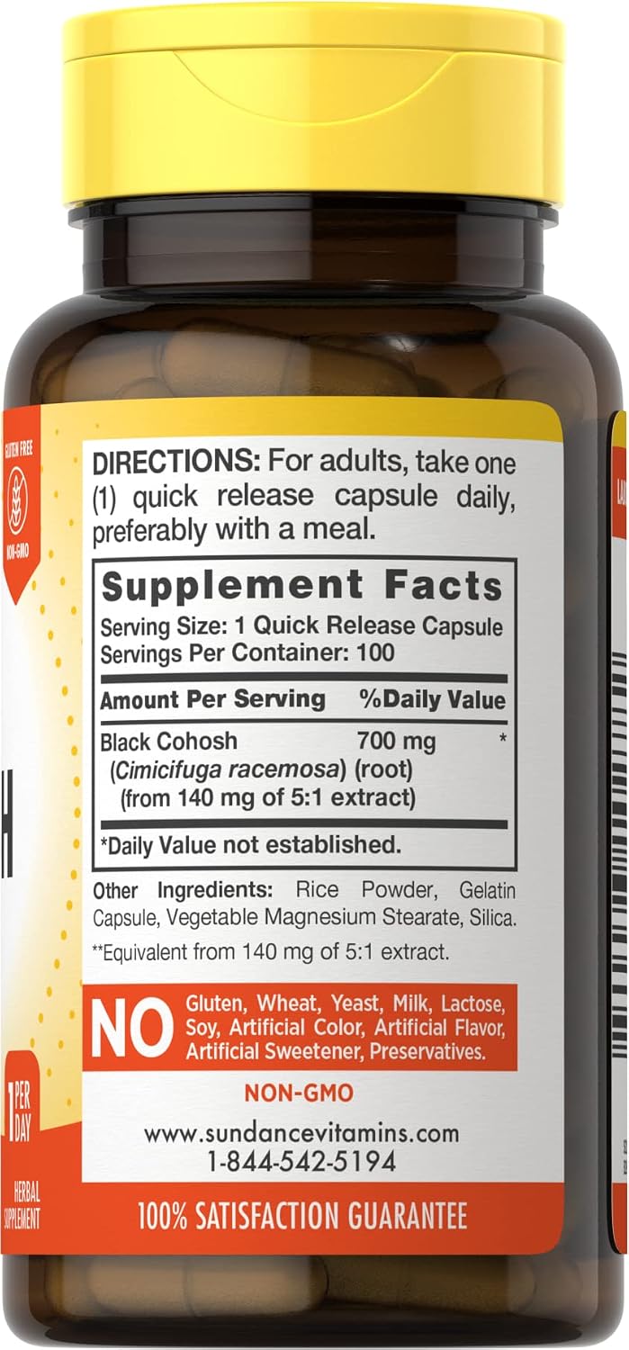Sundance Black Cohosh 700 mg, 100 Count