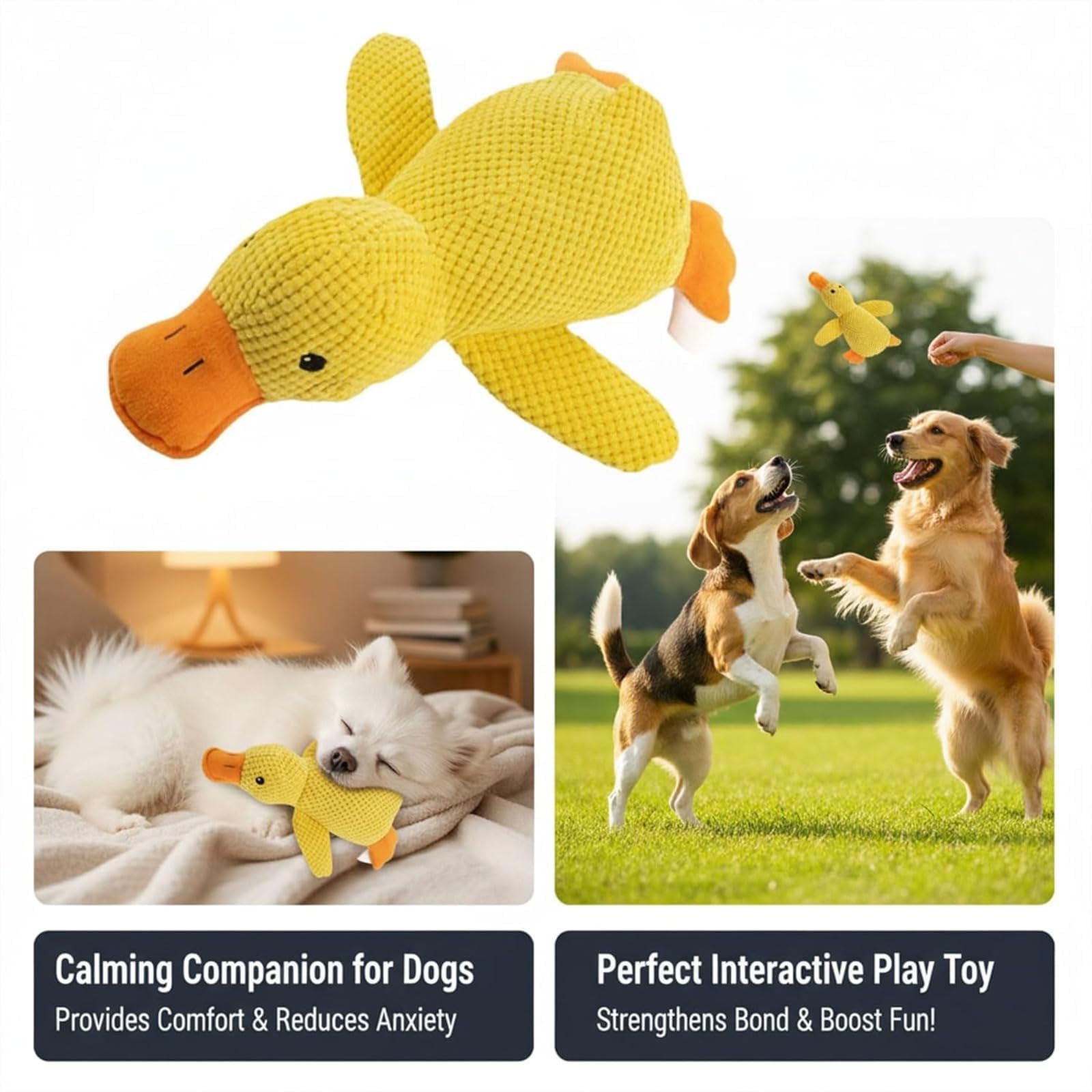 Squeeze Squeaky Duck peluche giocattolo per cani di piccola e media taglia