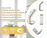 Vista 3 de Deloky 4 Pack Motorcycle Helmet Holder Hook -Jacket Bags Wall Mount Cloth Display Rack Hook with Mounting Screws (4pcs Hook+ 8pcs Screws)