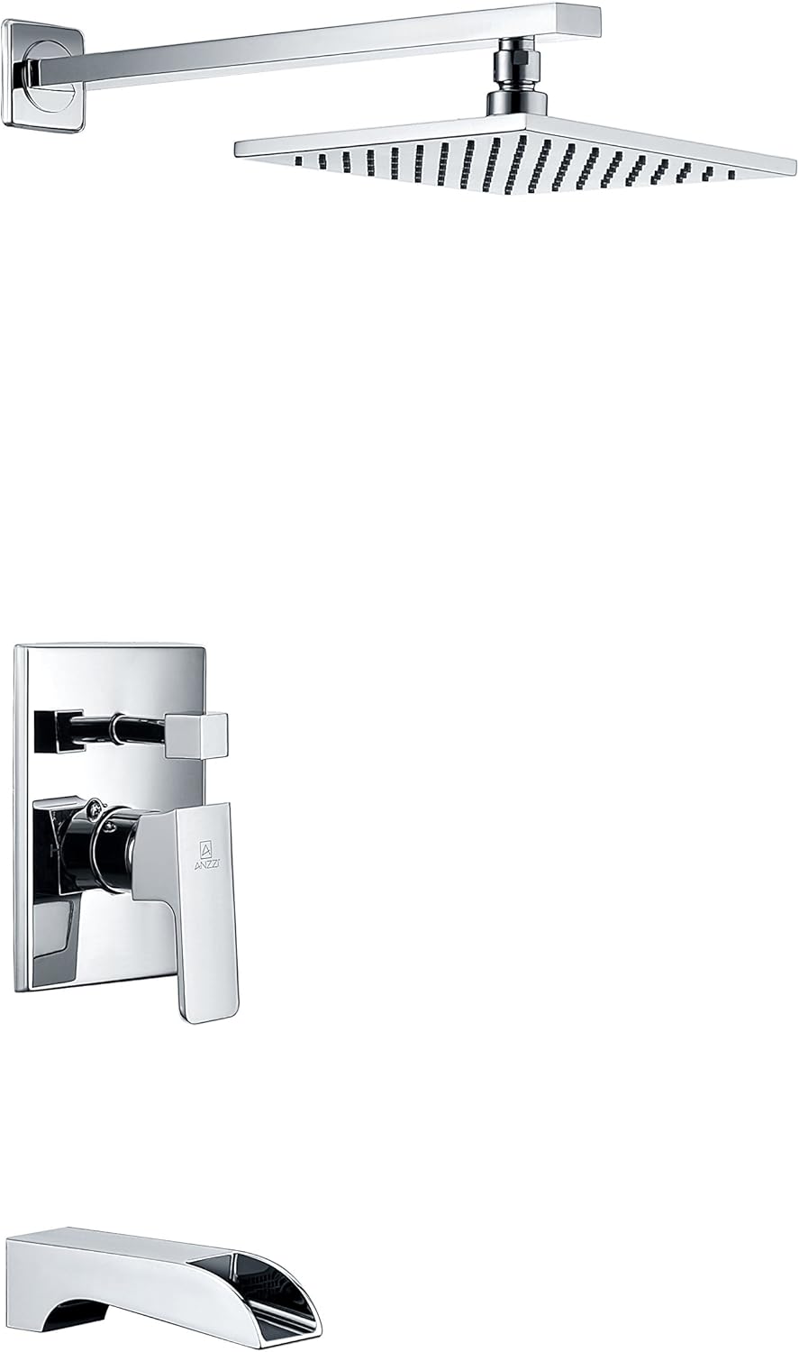 Anzzi Mezzo Luxury Single Handle Rain Shower System | Oil Rubbed Bronze | Wall Mounted Shower Head and Bath Tub Faucet Set Combo | SH-AZ039