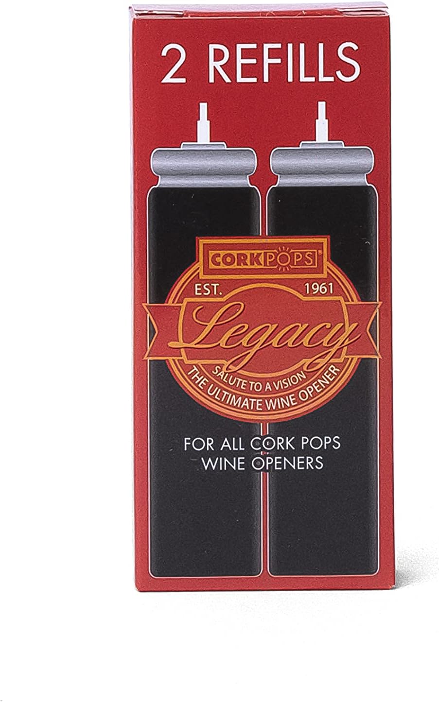 Cork Pops Legacy Wine Bottle Opener with 3 Refill Cartridges (Black) Home & Kitchen