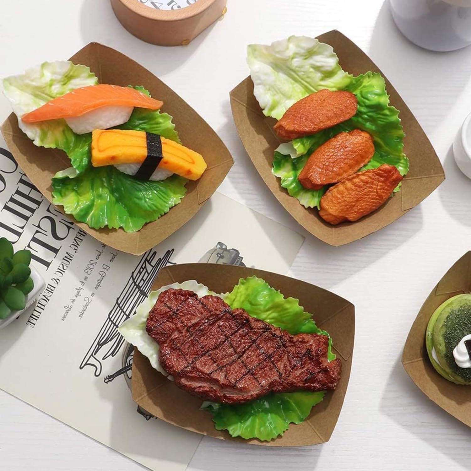50 Stück Lebensmittel Tabletts Aus Kraftpapier - 18x12,5 Cm, öldicht & Wasserfest, Einweg-Servierschalen Für Fingerfood & Picknick