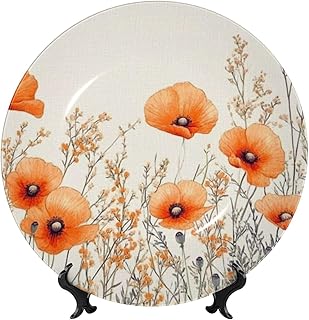 Vintage Flower 10 Inch Ceramic Plate Display Home Display With Stand Wal...