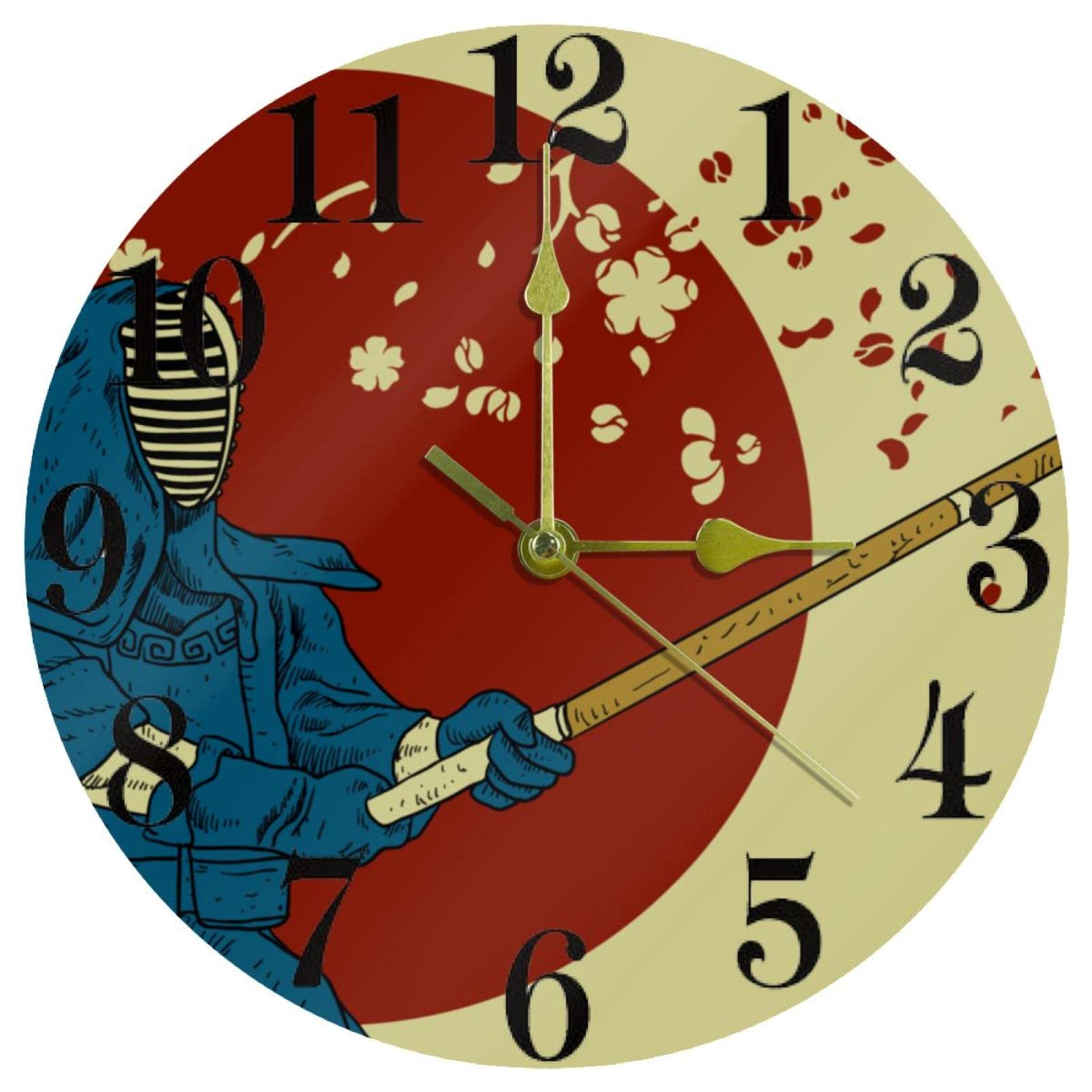 Horloge murale japonaise silencieuse à piles pour bureau et école