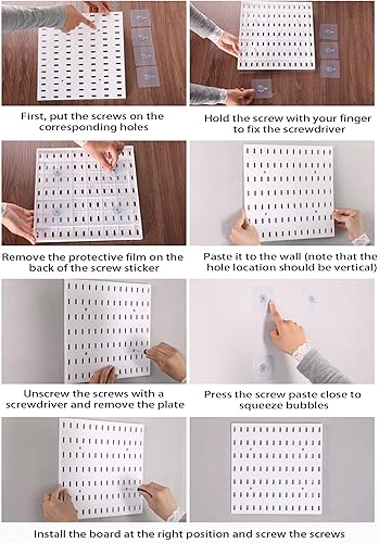 Miniatura 5 de Kit de organizador de pared con combinación de accesorios para tablero de clavijas, estante para dormitorio, estudio, oficina, baño, cubos de