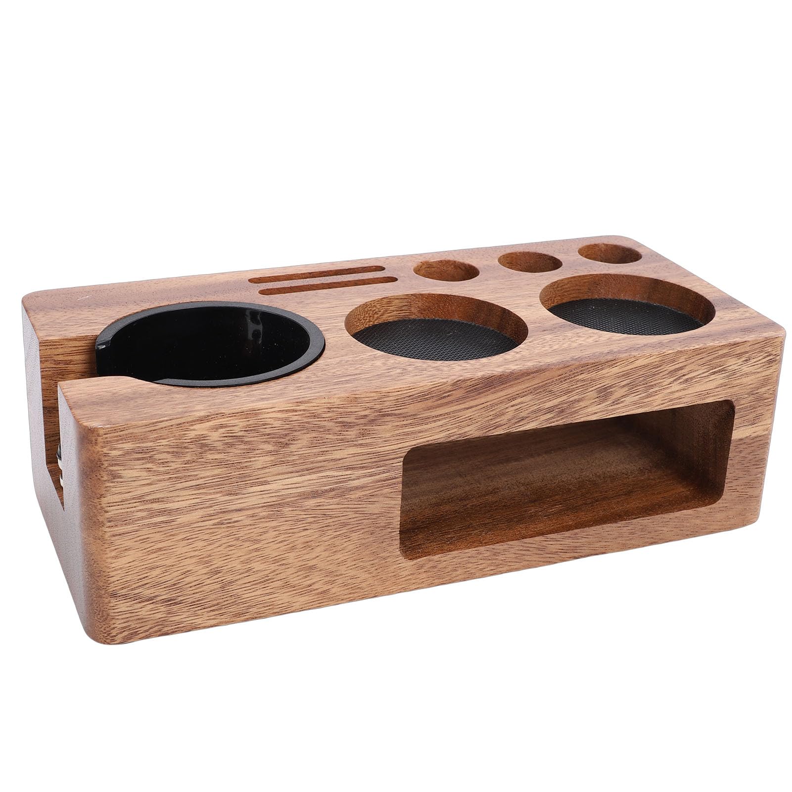 Sonew Profesjonalna Stacja Ubijania Kawy Drewniana z podstawą antypoślizgową i Adapterem do Uchwytu Kolby 58 Mm i 51-54 Mm Stojak Sabotażowy Kuchnia Domowa (Orzech włoski)