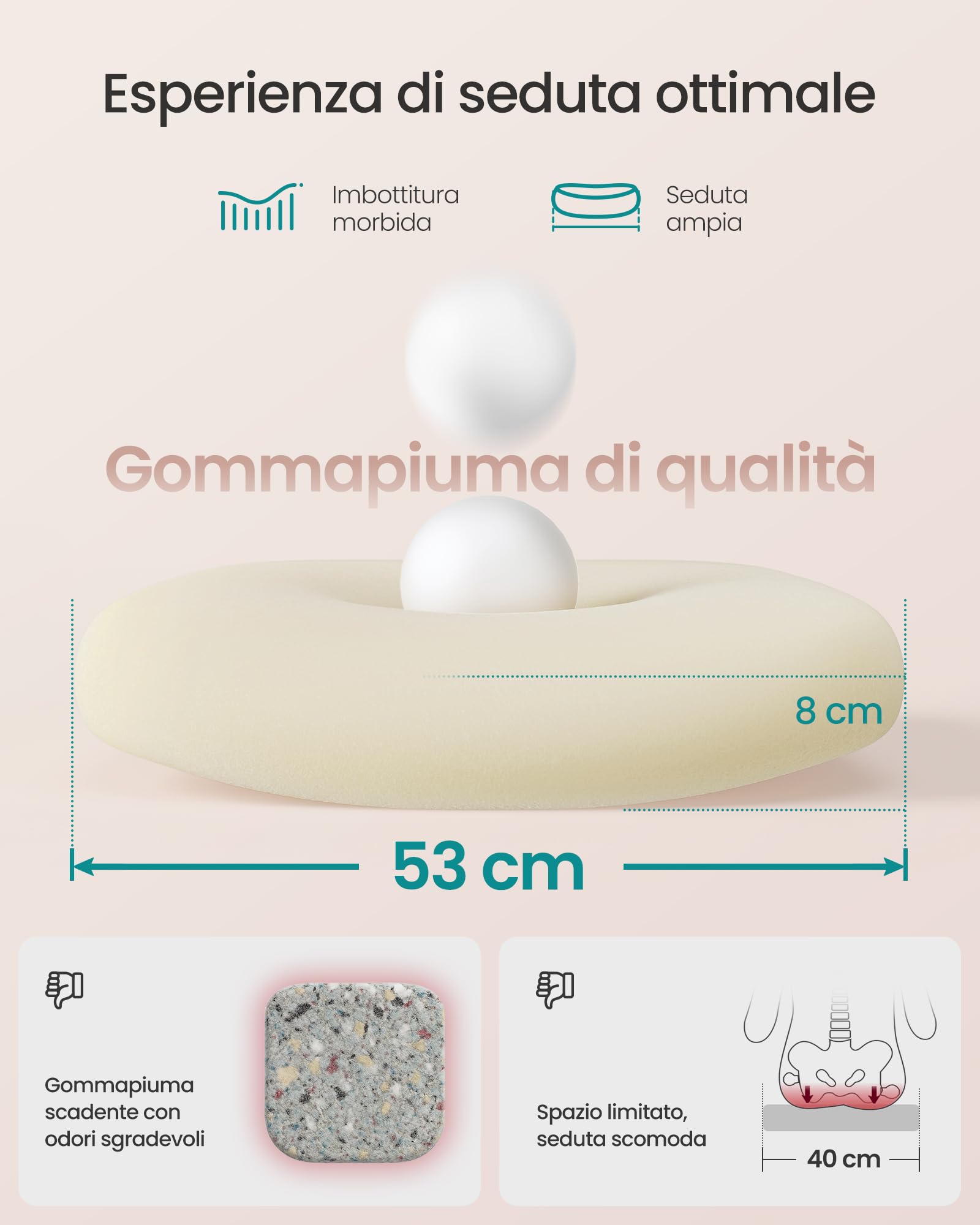 SONGMICS Sedia da Ufficio, Girevole, di Rete, da Computer Ergonomica, Supporto Lombare, Oscillante, Seduta 53 cm, Braccioli Pieghevoli, Rosa Pastello OBN037R01