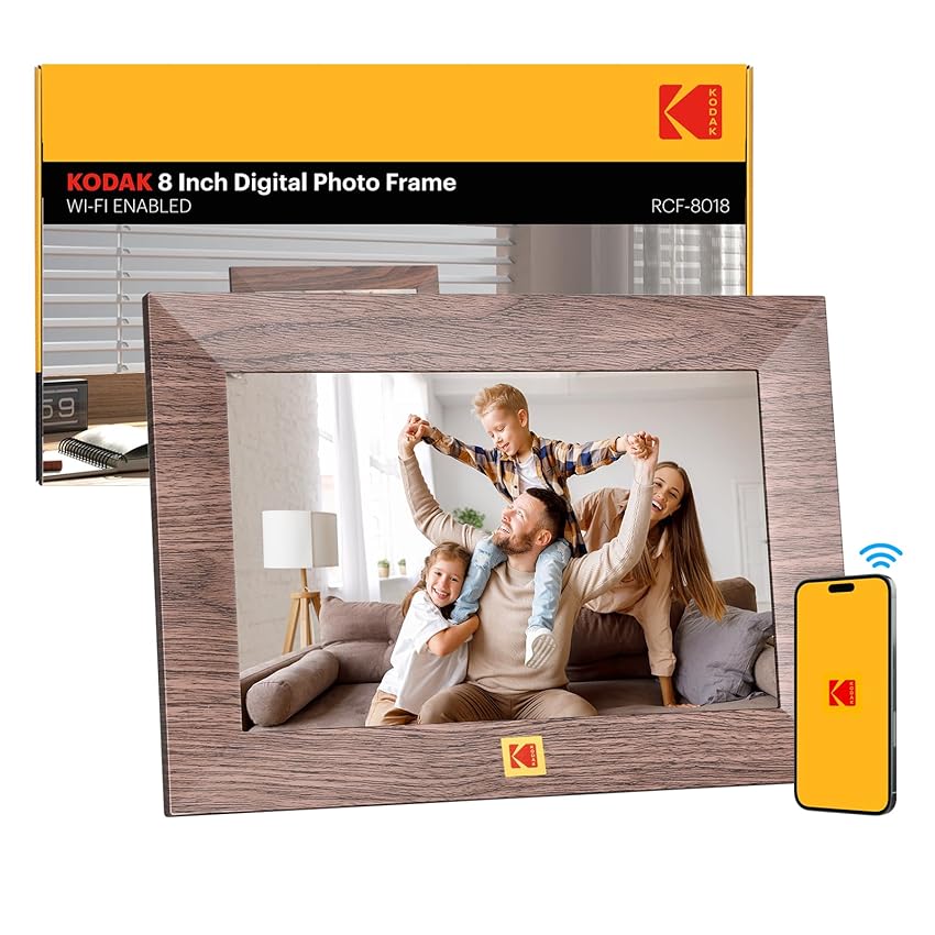 KODAK Cornice Digitale WIFI 8 Pollici,Cornice Foto Digitale con Schermo Touch IPS 1280 * 800 e 32GB di Memoria,Cornice Elettronica per Micro SD Card, Rotazione Automatica
