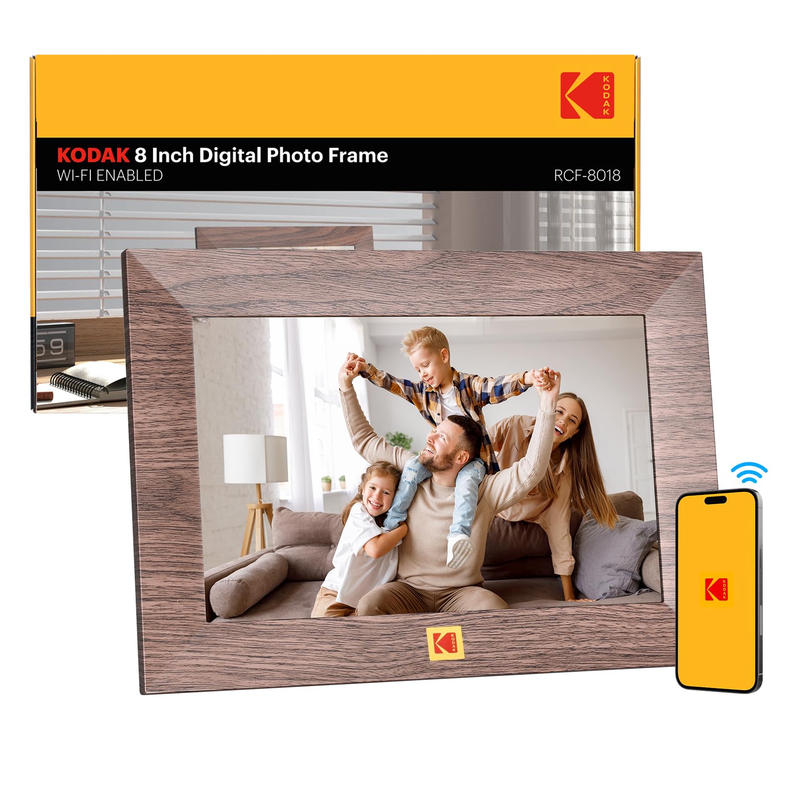KODAK WiFi Digital Photo Frame with 8 inch Touch Screen - Digital
