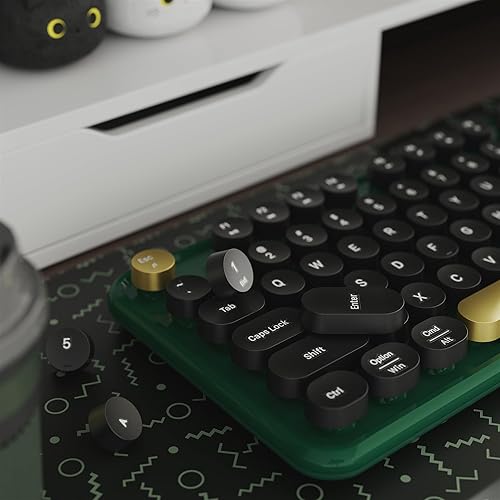 Miniatura 4 de FCLPU x UBOTIE Teclado inalámbrico y ratón para computadora (negro verde)