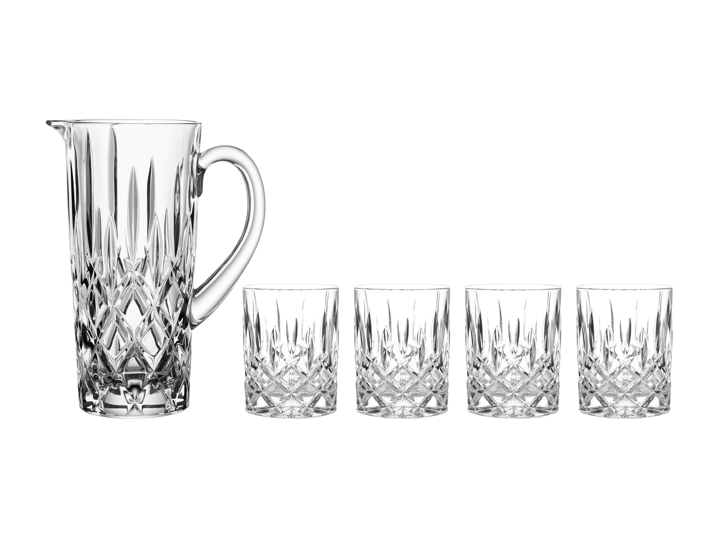 Nachtmann Krugset Noblesse 4 Whiskybecher,1 Krug, 105895, Kristallglas, 5-teiliges Set