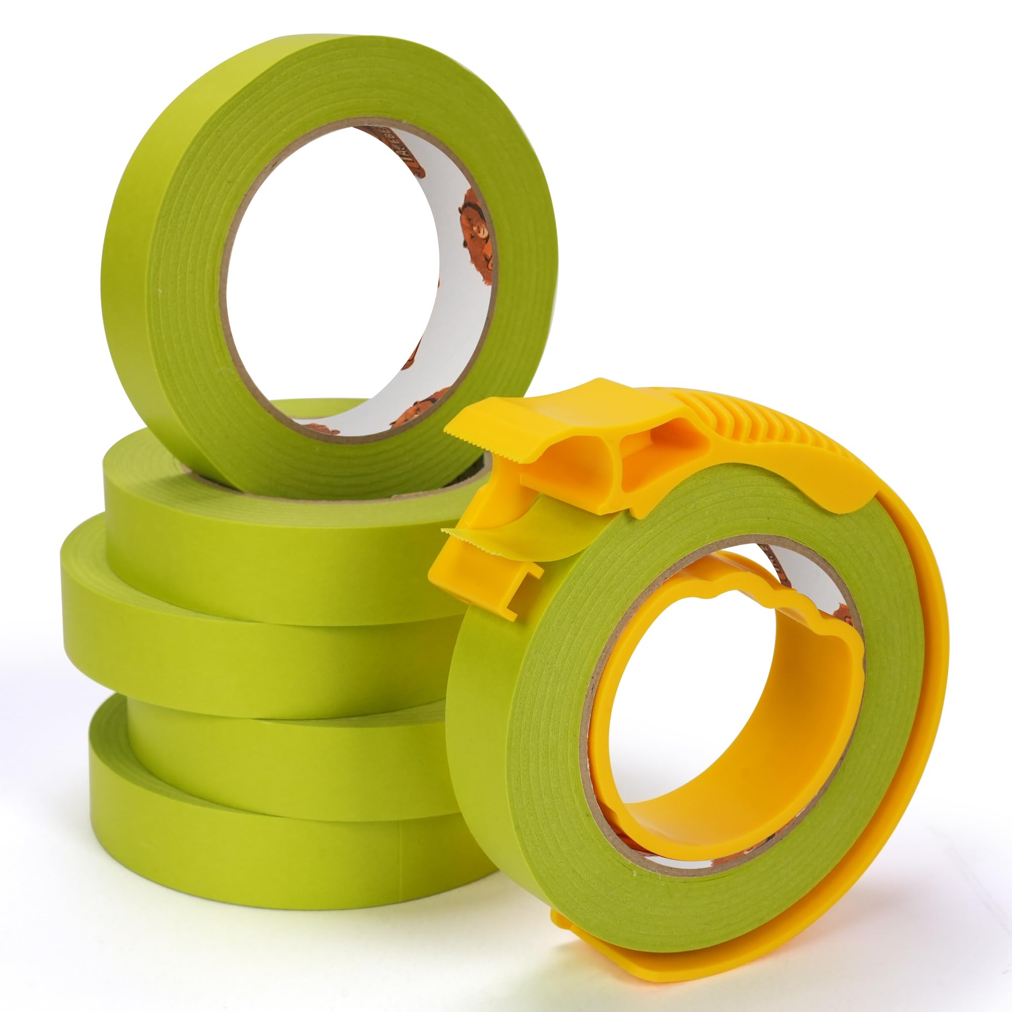 TAPEBEAR Green Painters Tape with Dispenser 21-Days Clean Removal