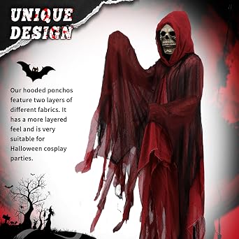 Halloween Grim Reaper Costume Black Hooded Cloak Medieval Vintage Cloak for Adult Cosplay Props with Skull Mask