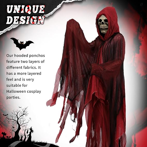 Halloween Grim Reaper Costume Black Hooded Cloak Medieval Vintage Cloak for Adult Cosplay Props with Skull Mask