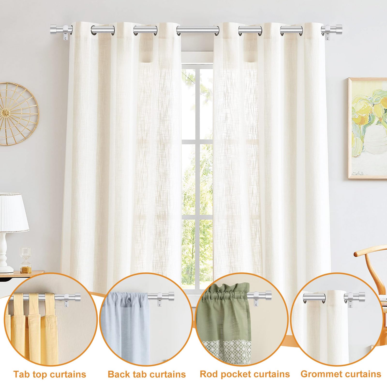 Varão De Cortina Ajustável TONIAL 81-147cm - Haste Telescópica Para Cortinas