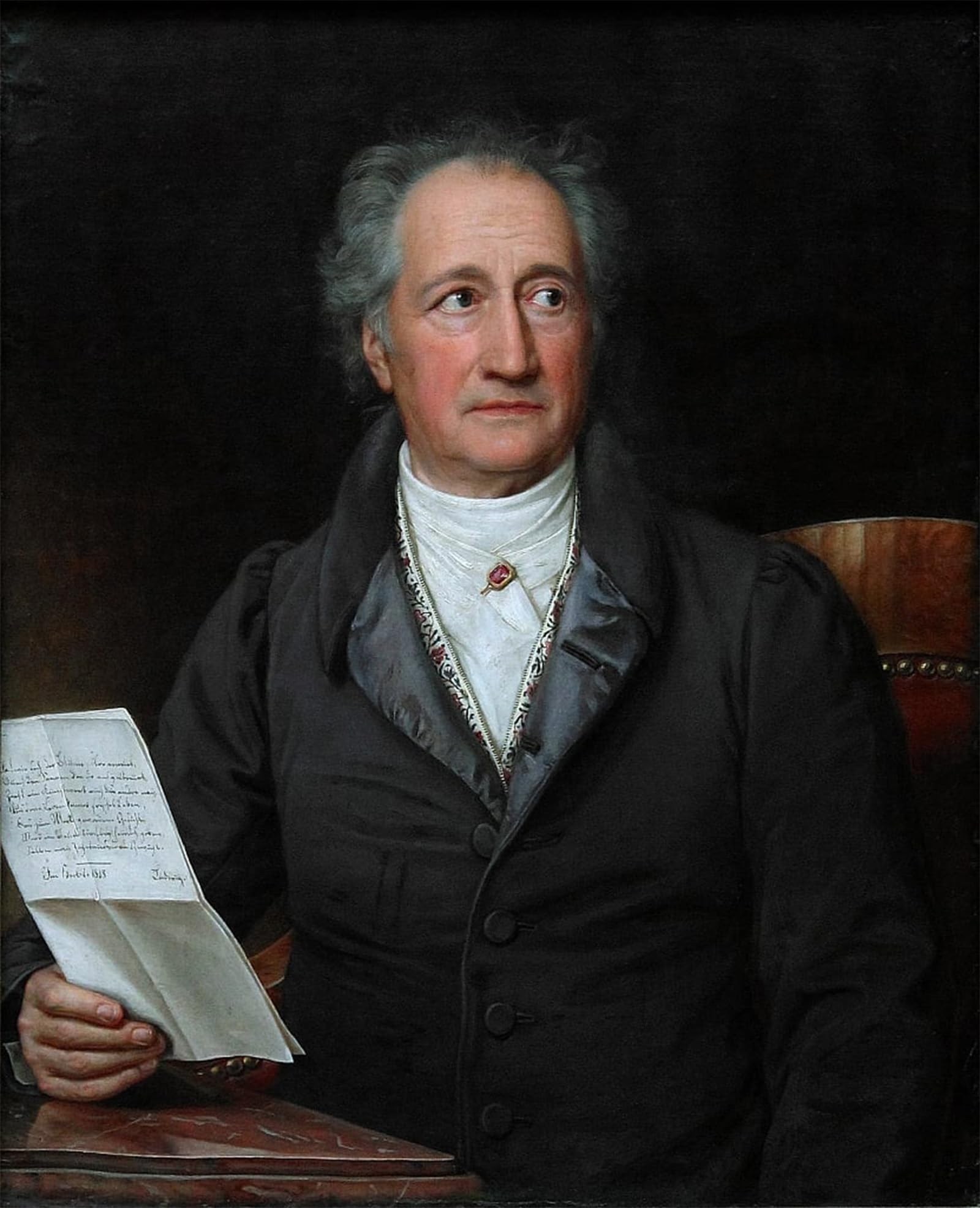 Posteriik No Frame Vintage Print Pop Art Landscape Artwork Portrait Of The Author Johann Wolfgang Von Goethe By Carl Stieler Art Prints For Office Home Decor 60X90cm