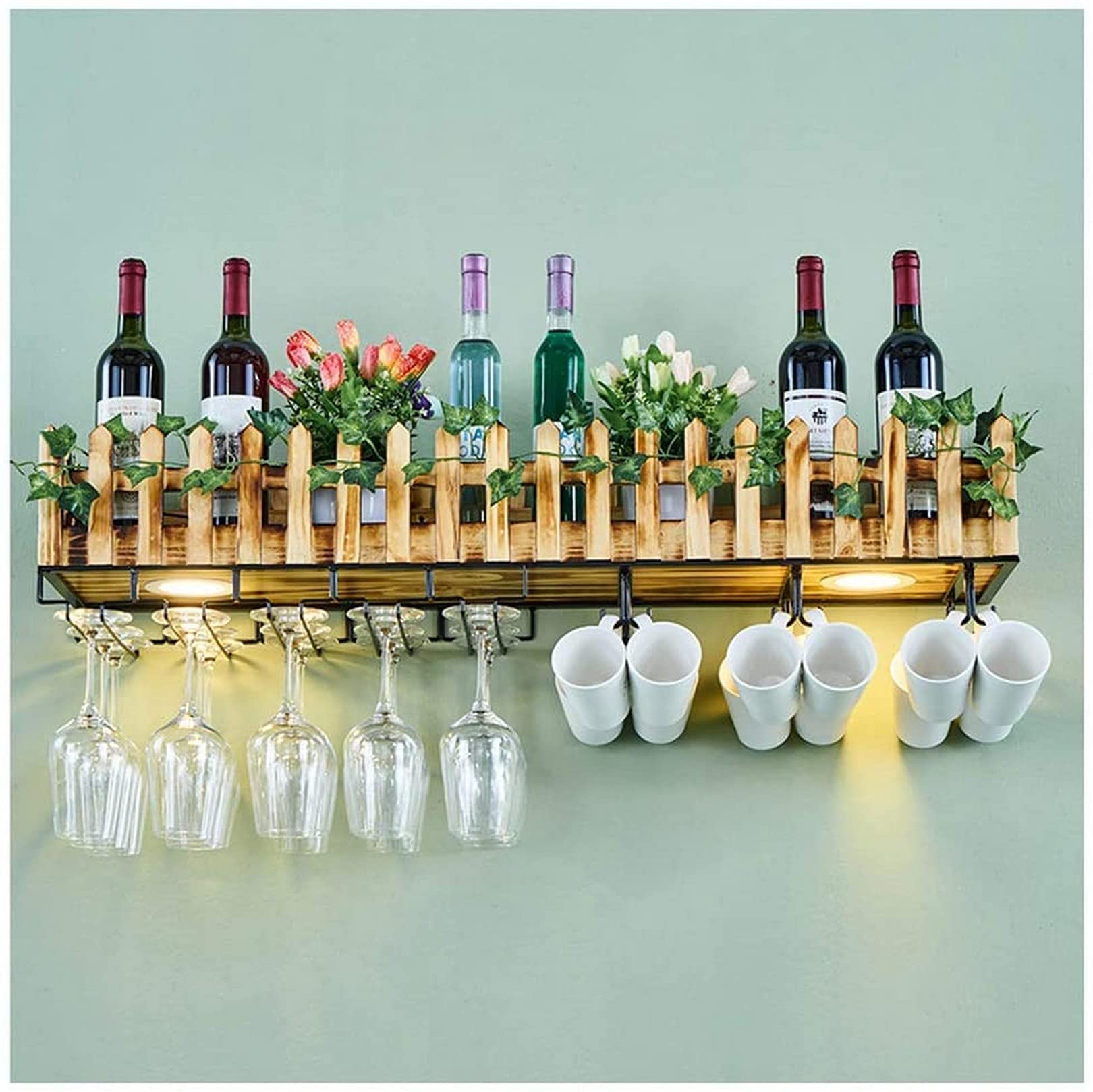 Support de stockage de bouteilles de vin suspendu pour désencombrer votre bar de maison