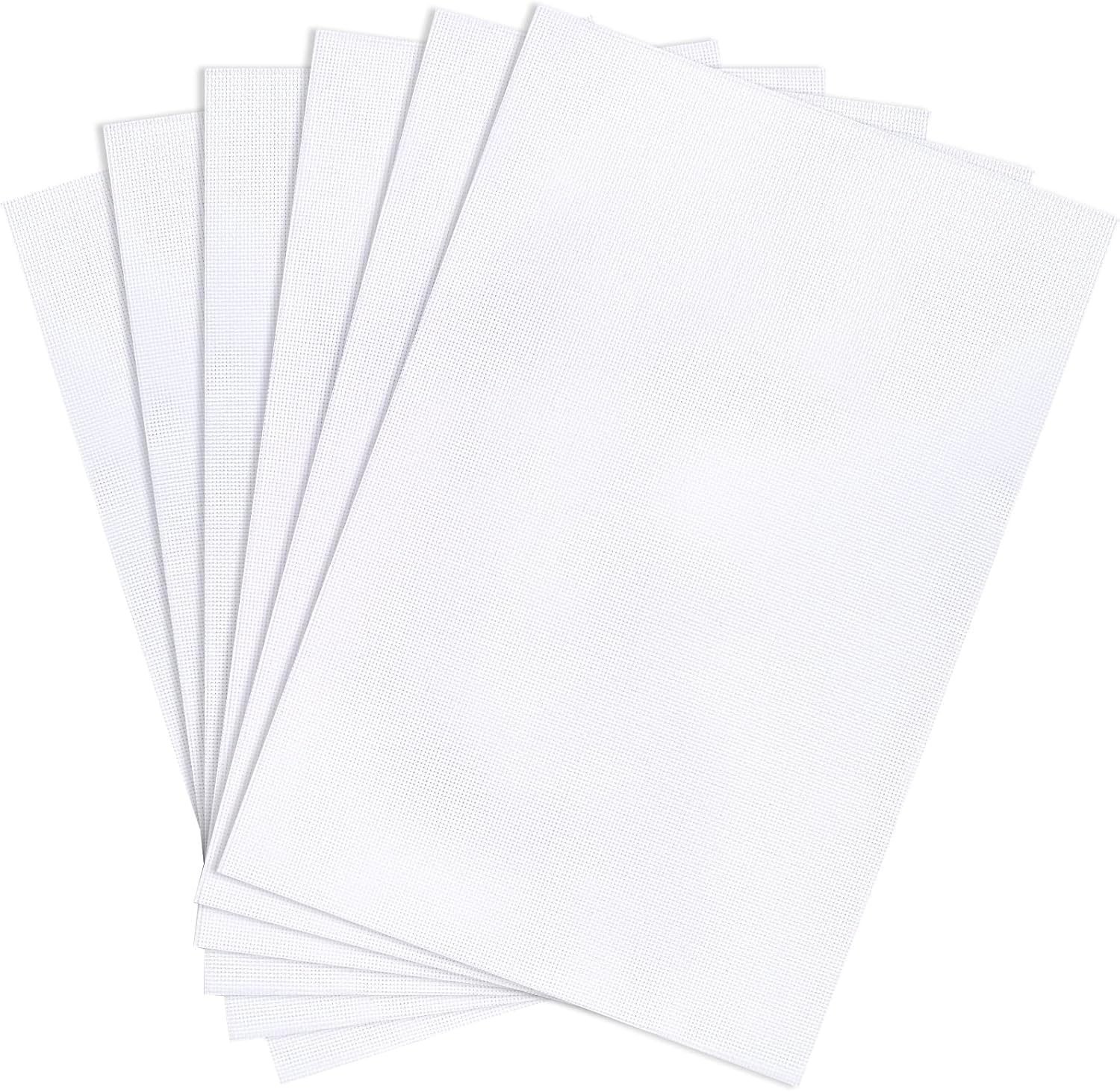 Caydo 6 Pieces Aida Cloth 14 Count White, 12x18 Inch for Cross Stitch