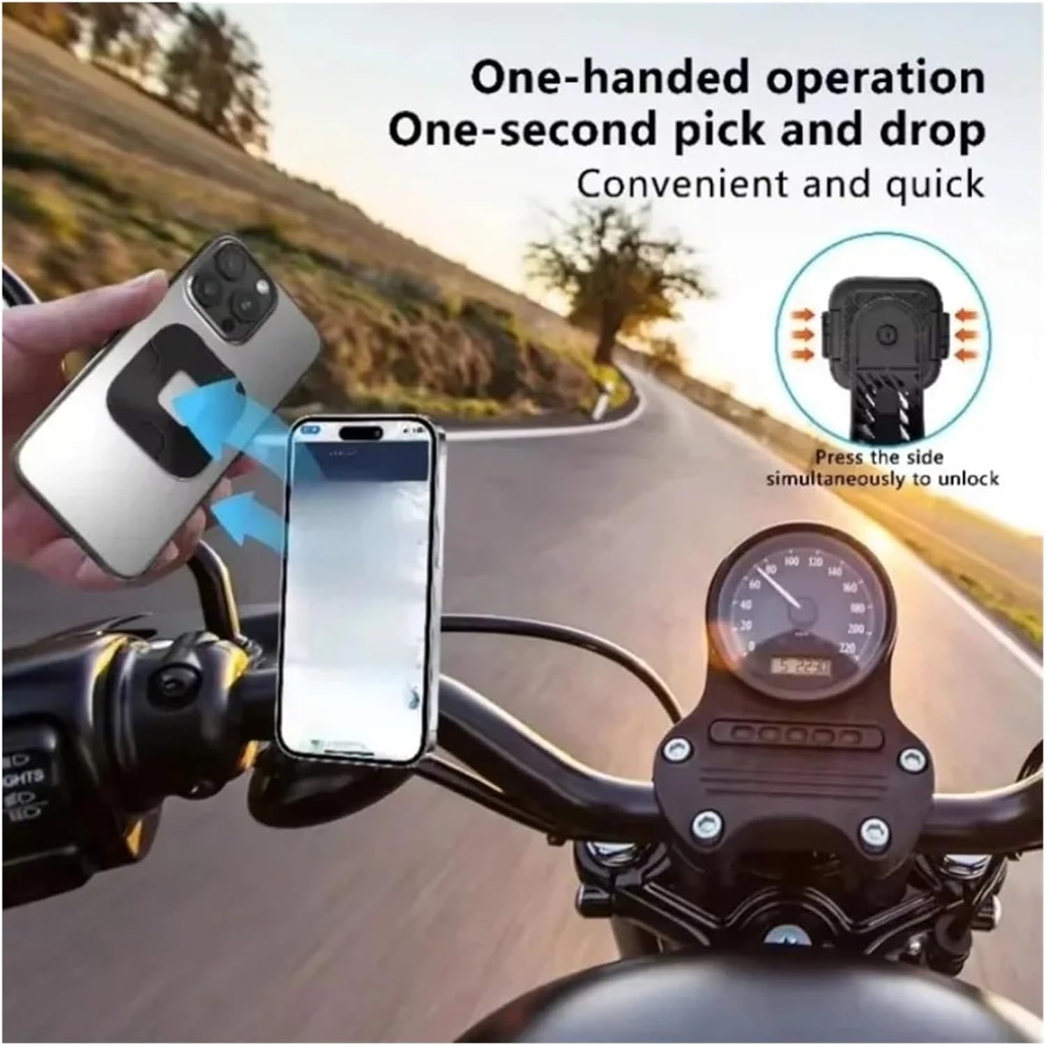 Bike Phone Mount 360° Rotation Phone Holder Mount Removable Magnetic Handlebar Style Bike Stand Riding Bracket Bicycle Phone Holder