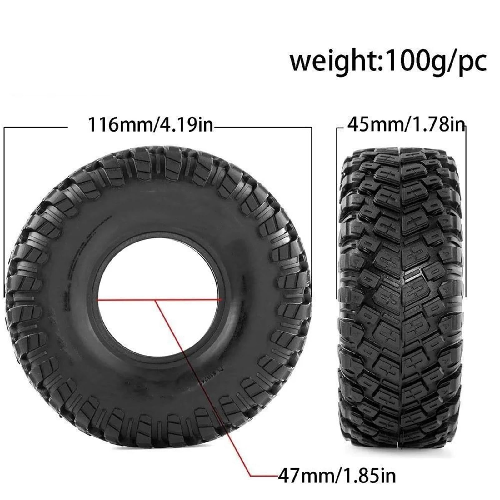 Pelle Pneumatici 1.9 Per Traxxas Per TRX4 Per AXIAL Per SCX10 1/10 RC Parte Accessori