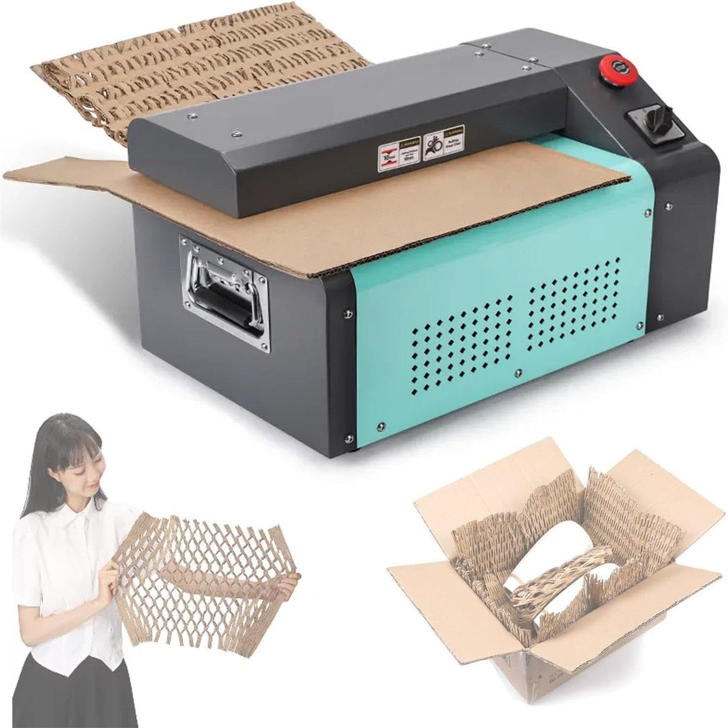 JXYQ Cardboard Shredder, 350mm Cutting Width, 5m/Min Speed Converts Waste into Packing Material for Shipping & Recycling